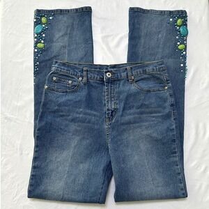 DG2 Diane Gilman Bootcut Jeans 8T Tall Western Boho Cowgirl Festival‎ Studded